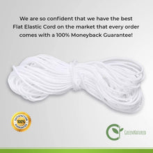 Load image into Gallery viewer, Round Elastic Cord for Masks - 1/8 Inch, 30 Yards, White | Stretch String, Rope, Band, Strap for Face Mask Making, Sewing, Art