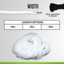 Load image into Gallery viewer, Round Elastic Cord for Masks - 1/8 inch, 50 yards, White | Stretch String, Rope, Band, Strap for Face Mask Making, Sewing, Art