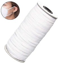 Load image into Gallery viewer, 6mm, 20m | Flat Elastic Cord for Mask - White | Elastic String, Band, Strap for Sewing, DIY Mask Making, Clothes
