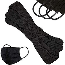 Load image into Gallery viewer, 6mm, 30m | Flat Elastic Cord for Masks - Black | Elastic String, Band, Strap for Sewing, DIY Mask Making, Clothes
