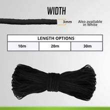 Load image into Gallery viewer, Round Elastic Cord for Masks - 1/8 Inch, 110 Yards, Black | Stretch String, Rope, Band, Strap for Face Mask Making, Sewing, Art
