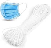 Load image into Gallery viewer, Round Elastic Cord for Masks - 1/8 inch, 50 yards, White | Stretch String, Rope, Band, Strap for Face Mask Making, Sewing, Art
