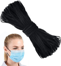 Load image into Gallery viewer, Round Elastic Cord for Masks - 1/8 Inch, 110 Yards, Black | Stretch String, Rope, Band, Strap for Face Mask Making, Sewing, Art
