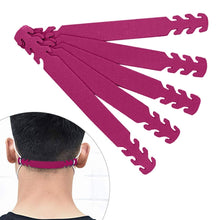 Load image into Gallery viewer, Set of 5 - PU Leather Ear Savers - Hot Pink | Anti-Slip Extension Hook for Ear Protection | Adjustable, Reusable and Stylish | Hook Buckle Strap Mask Extender Pain Relief
