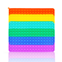 Load image into Gallery viewer, SafeHaven Jumbo Poppet Fidget Toy | XXL Rainbow Square 30x30cm
