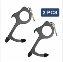 Load image into Gallery viewer, 2Pc Contactless Door Opener Tool - Hygiene Key - Safe Touch - Bottle Opener Stylus Black
