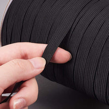 Load image into Gallery viewer, 6mm, 20m | Flat Elastic Cord for Mask - Black | Elastic String, Band, Strap for Sewing, DIY Mask Making, Clothes
