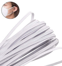 Load image into Gallery viewer, 6mm, 30m | Flat Elastic Cord for Masks - White | Elastic String, Band, Strap for Sewing, DIY Mask Making, Clothes
